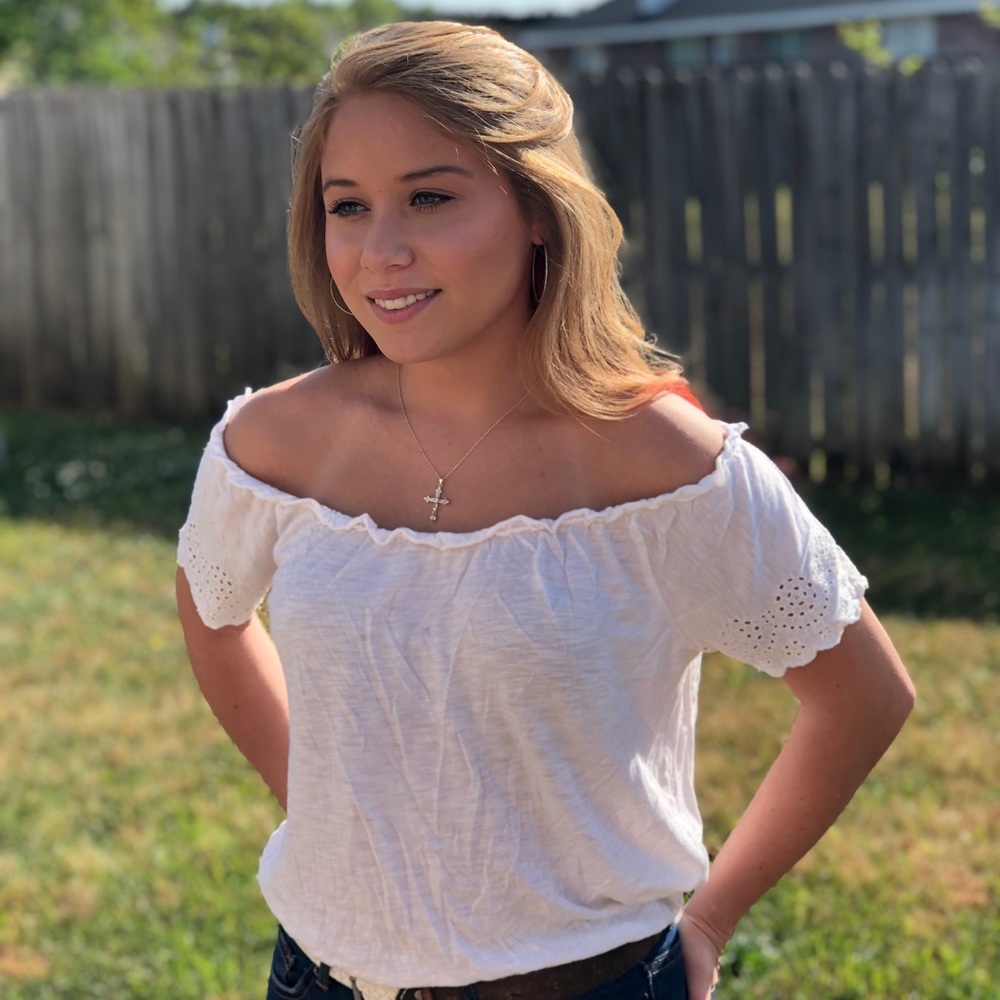 White Cotton blouse American Eagle Blouse